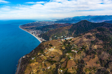 Beautiful view of the sea coast from a drone