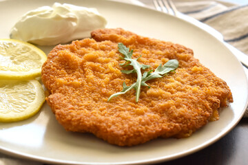 Pork Schnitzel on a plate. 