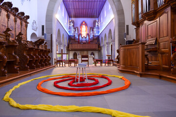 Innenansicht Stiftskirche St. Pelagius in Bischofszell im Kanton Thurgau