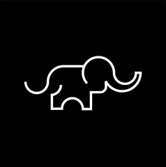 Elephant line logo, elephant logo design vector illustration, elephant logo design template vector stock illustration