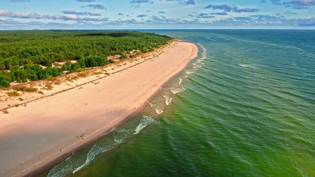 Beach on peninsula Hel at Baltic Sea. Tourism in Poland