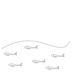 Fish on sea vector illustration