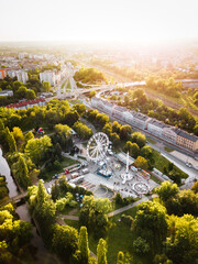 Sosnowiec Wawel Park Rozrywki z powietrza - Panorama - obrazy, fototapety, plakaty