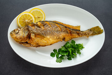 A Chinese dish of fried yellow croaker