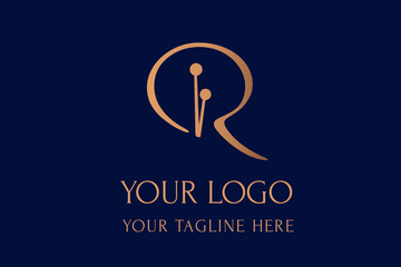 R logotype for sewing with needles. Initial logo