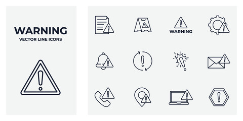 Set of Warning sign icon. Warnings pack symbol template for graphic and web design collection logo vector illustration