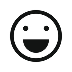 Vector illustration of emotions icon/ emoji on white background. Happy emoji icon.