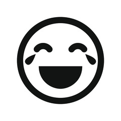 Obraz premium Vector illustration of emotions icon/ emoji on white background. Happy emoji icon.
