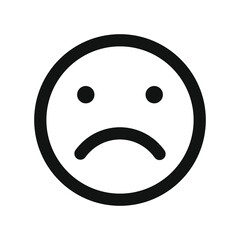 Fototapeta premium Vector illustration of emotions icon/ emoji on white background. Sadness emoji icon.