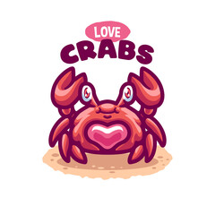 Crab Sea Creature Cartoon Logo