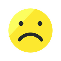 Vector illustration of emotions icon/ emoji on white background. Sadness emoji icon.