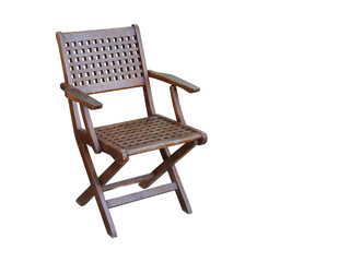 Beautiful wooden chair with backrest on white background, object, furniture, copy space