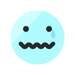 Obraz premium Vector illustration of emotions icon/ emoji on white background. Sadness emoji icon.
