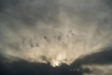 Dramatic dark sky at sunset