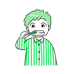 歯磨きをする男の子