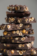 Cracked milk chocolate with nuts