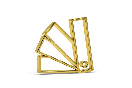 Golden 3d Gap Gauge Icon Isolated On White Background - 3D Render