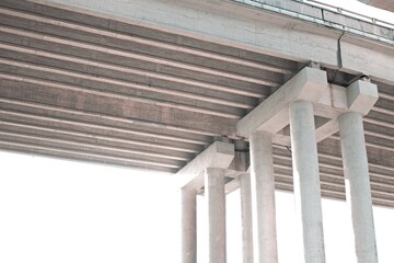 shot of a highway bridge during construction