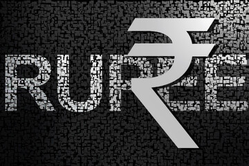 Rupee currency . 2D rendering illustration
