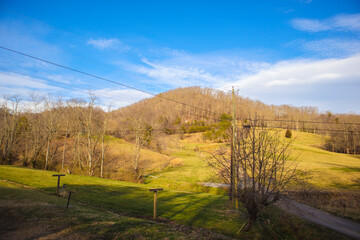 Beautiful rolling hills and mountains in Asheville North Carolina
