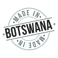 Made in Botswana Quality Original Stamp Design Vector Art Tourism Souvenir Round national Product Vector Seal.