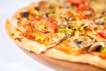 Pizza and color sweet pepper