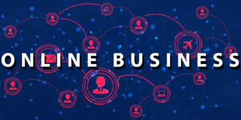2d illustration Business Network concept

