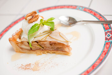  Apple strudel and vanilla ice-cream