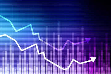 2d rendering Stock market online business concept. business Graph 