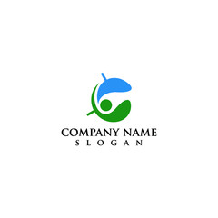 human people logo design vector icon template