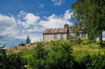 Cemetery and church on the hill, Ludza, Latvia