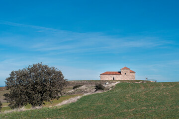 Fototapeta na wymiar Monastery under a beautiful blue sky