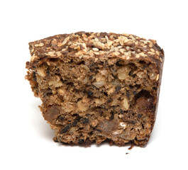 cereal bread on white background