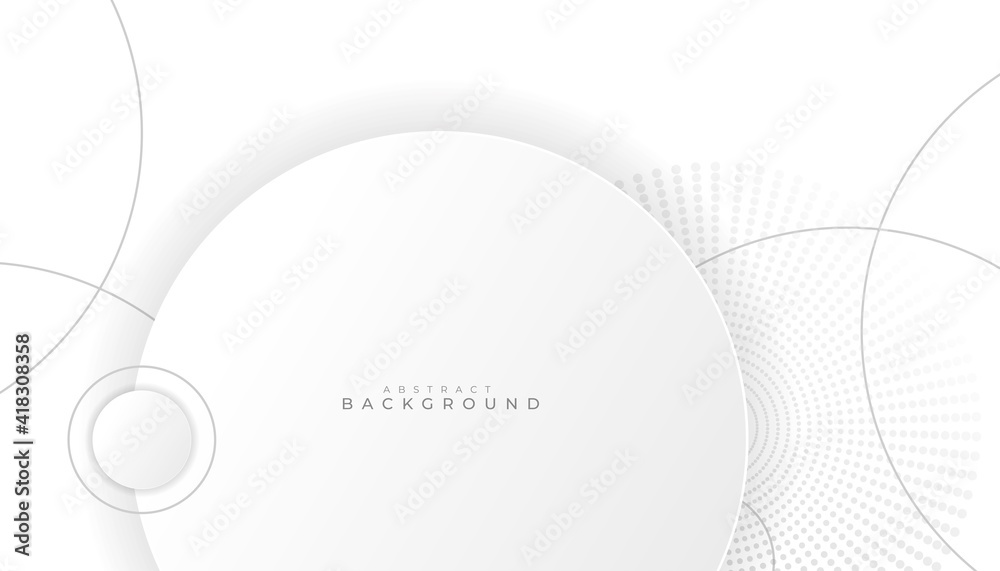 Wall mural abstract background 3d with white grey smooth colour gradient, circle with shadow isolated white bac