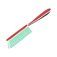 Sketch of a brush with a handle. Vector element for the design.