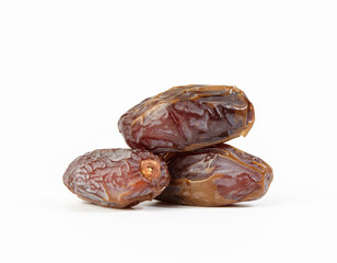 bunch of dried dates isolated on white background