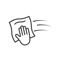 Cleaning cloth line icon.