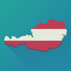Österreich Karte mit Flagge (flaches Design)
