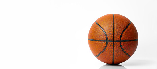 Basketball ball isolated on white background. Team sport concept. Sports modern banner