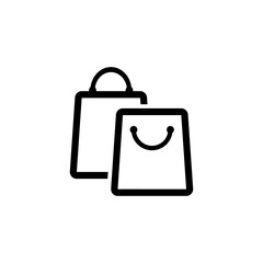 Shopping bag icon vector. Flat design style on white background.