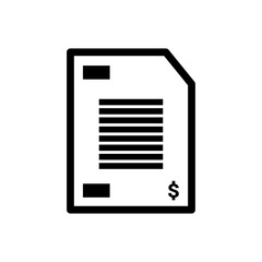 Invoice bill icon vector. Bill payment icon illustration. Simple design on white background.