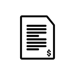 Invoice bill icon vector. Bill payment icon illustration. Simple design on white background.