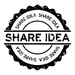 Grunge black share idea word round rubber seal stamp on white background