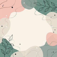 Organic backgrounds. Stylish editable templates with fluid shapes in pastel colors. Can be used for social media posts or web banners. Vector 10 EPS.