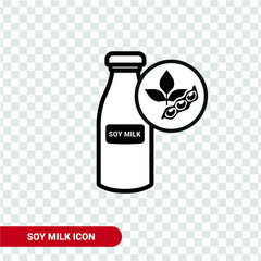 Vector image. Soy milk icon. Image of food.