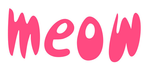lettering meow hand drawn 