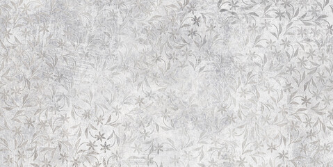 Flowers on the wall background, digital wall tiles or wallpaper design. cement texture on the flower background  - 418314746