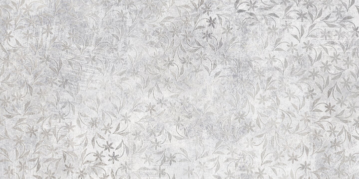 Flowers on the wall background, digital wall tiles or wallpaper design. cement texture on the flower background 
