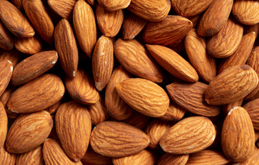 Close up of almond nuts as background.