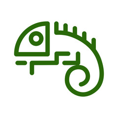 green chameleon logo. minimalism. geometry. icon © Daria Bubnova